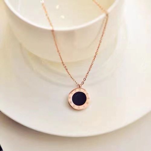 Collier En Titane Et Acier Fritillaire Pour Femmes, Chane  Clavicule, Simple, Chiffres Romains, Rond, Noir Et Blanc,  La Mode