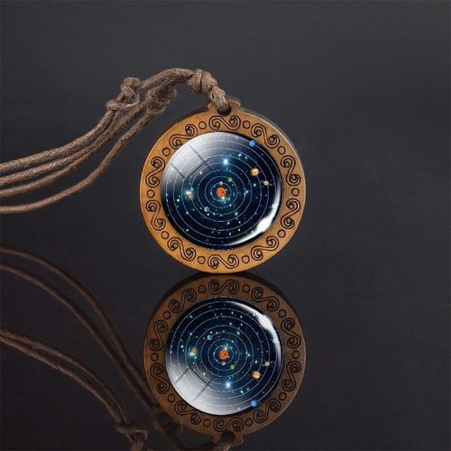 Collier En Verre Transparent Pour Femmes, Cabochon, Pendentif En Bois Fait  La Main, Chanes Longues, Bijoux, Livraison Directe