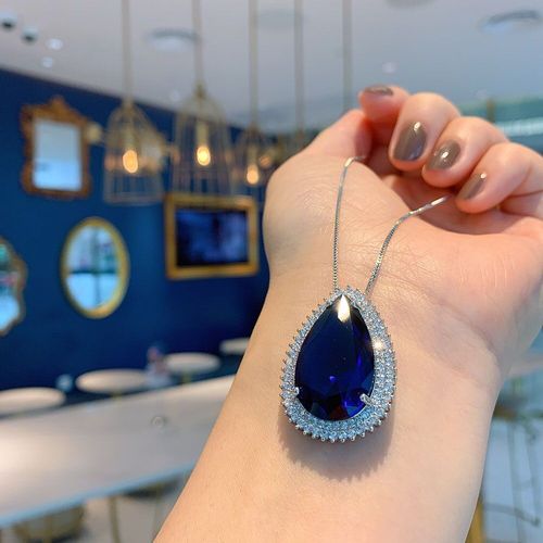 Collier Et Boucles D'oreilles En Argent Sterling 2021, Goutte D'eau, Tanzanite, Pierres Prcieuses De Laboratoire En Diamant, Pendentif, Ensembles De Bijoux, Cadeau Pour Femmes, Tendance 925