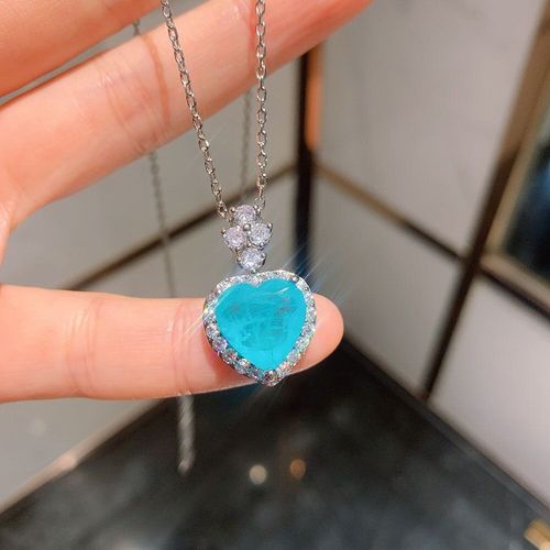 Collier Et Boucles D'oreilles En Argent Sterling 2021 Pour Femmes, Ensemble De Bijoux Avec Pendentif En Pierre Prcieuse De Laboratoire, Tourmaline, Nouvel Arrivage, 925