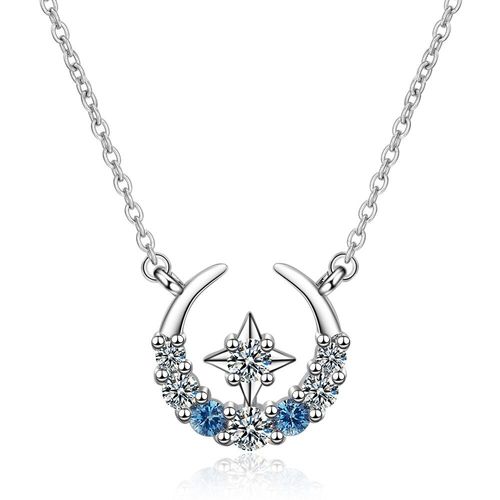 Collier toile Lune, 3 Styles  La Mode, Orn De Zircon Bleu, Bijoux En Forme De Goutte D'eau, S-N378