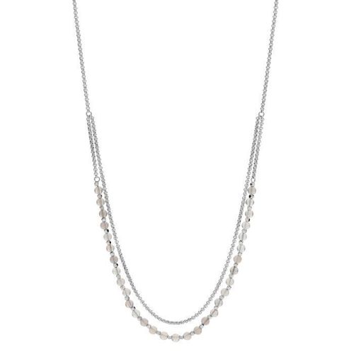 Collier Fossil En Laiton Blanc