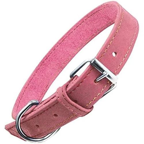 Collier - Gloria - Nubuck - Rose - Ajustable - Anneau En D
