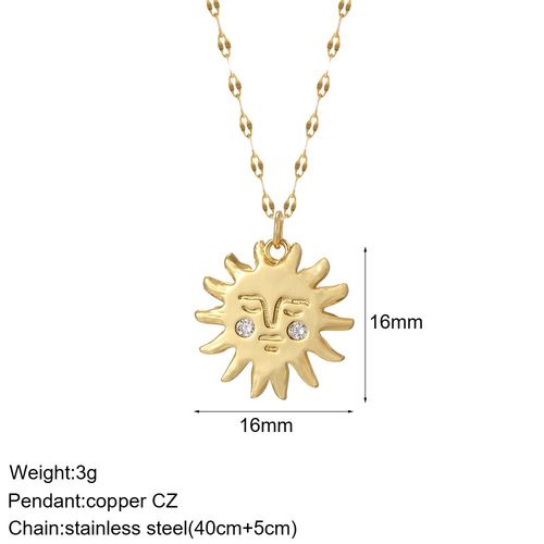 Collier Long En Acier Inoxydable Pour Femme, Pendentif quation Coeur Et toile, Colliers Lettre, Document Dor, Bohme, Lune Et Soleil, Mignon