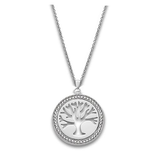 Collier Lotus Style Argent Ls1869-1/1 Bijoux Femme Acier Inoxydable Jls1869-1-1
