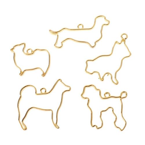 Collier Pendentif Avec Cadre En Mtal Dor, 6 Pices, Mignon Cadre Ajour, Chaton Chat, Uv, Rsine poxy, Outils, Accessoires Faits  La Main