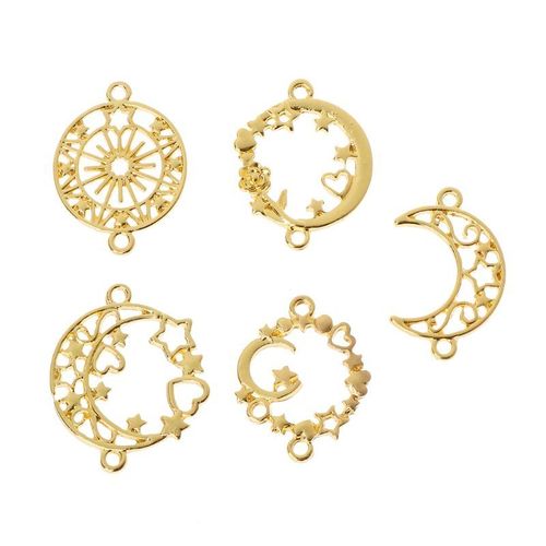 Collier Pendentif Avec Cadre En Mtal Dor, 6 Pices, Mignon Cadre Ajour, Chaton Chat, Uv, Rsine poxy, Outils, Accessoires Faits  La Main