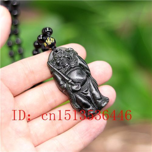 Collier Pendentif Chinois En Jade Noir Et Vert Naturel, Amulette Sculpte  La Main, Cadeau Porte-Bonheur Pour Hommes Et Femmes