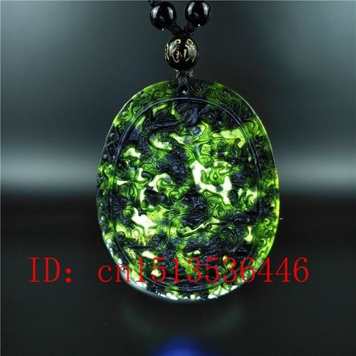Collier Pendentif Dragon En Jade Naturel, Sculpt  La Main, Amulette Porte-Bonheur Pour Homme Et Femme, Chane De Pull, Certifi Chinois, Noir, Vert, Q85