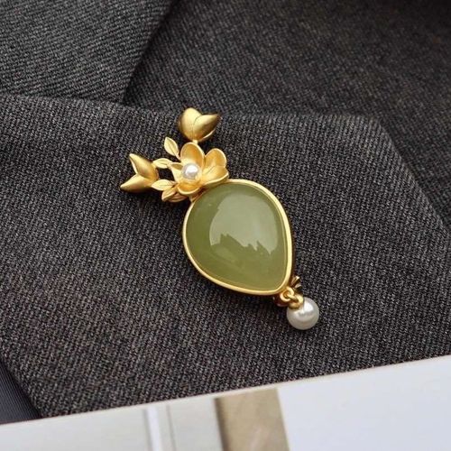 Collier Pendentif En Argent Incrust De Jaspe Hetian Naturel, Style Chinois Rtro, Breloque Artisanale Unique En Or Sable, Bijoux Pour Femmes, Nouvelle Collection