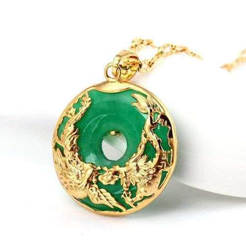 Collier Pendentif En Calcdoine Verte Naturelle, Pendentif Dragon En Argent 925 Sculpt Chinois, Breloque  La Mode, Bijoux Amulette Pour Hommes Et Femmes, Cadeaux