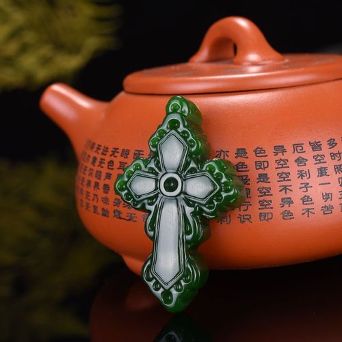 Collier Pendentif En Croix De Jade Vert Naturel, Bijoux Chinois Sculpt  La Main, Dtente, Gurison, Mode, Charme Amulette, Cadeaux Pour Femmes