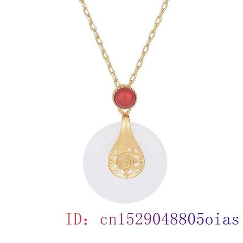 Collier Pendentif En Jade Blanc Pour Femmes, Amulette En Zircon Naturel, Argent 925, Pierres Prcieuses, Cadeaux  La Mode, Calcdoine En Cristal