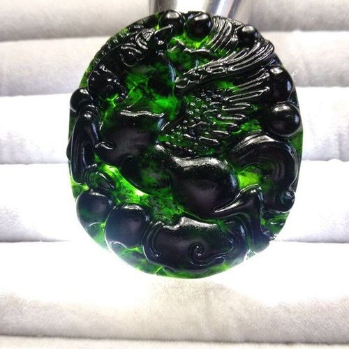 Collier Pendentif En Jade Noir Et Vert Naturel Avec Cheval Du Zodiaque, Bijou Amulette Sculpt  La Main Chinois, Cadeau Porte-Bonheur Pour Hommes Et Femmes