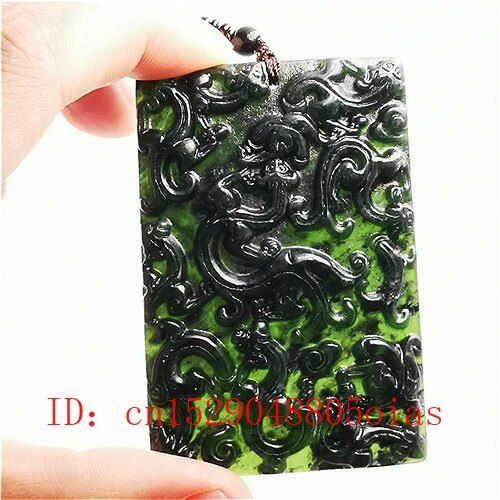 Collier Pendentif En Jade Vert Et Noir Pour Femmes, Breloque En Obsidienne, Accessoires, Amulette Sculpte  La Main, Cadeaux Pour Femmes