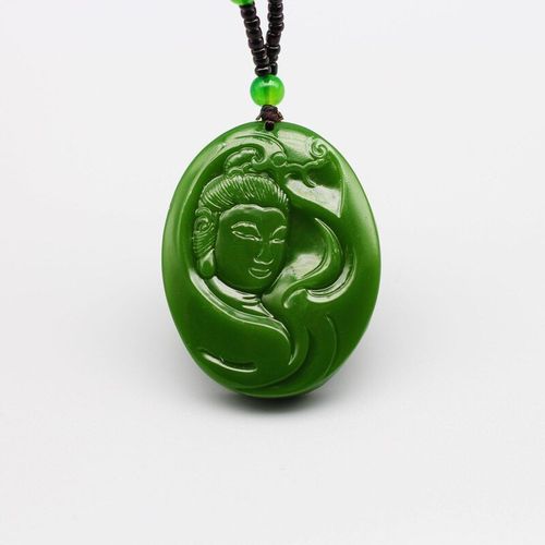 Collier Pendentif En Jade Vert Naturel Chinois, Breloque Sculpte  La Main, Bijoux Amulette  La Mode Pour Hommes Et Femmes, Cadeaux Porte-Bonheur