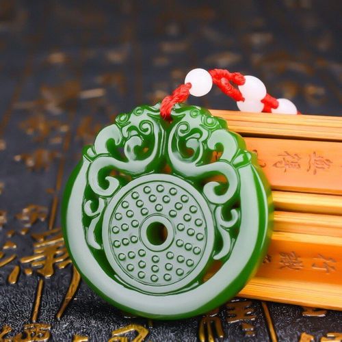 Collier Pendentif En Jade Vert Naturel Pour Hommes Et Femmes, Pendentif Phnix Double Face Ajour, Breloque Sculpte, Bijoux Amulette  La Mode, Cadeau Porte-Bonheur