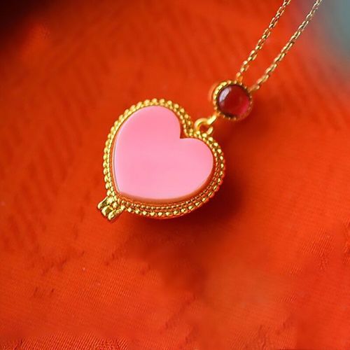 Collier Pendentif En Or Rose Pour Femme, Design Tridimensionnel, Artisanat Ancien, Creux Incrust, Amour, Bijoux Exquis