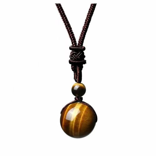 Collier Pendentif En Pierre D'oeil De Tigre 16mm Pendentif En Obsidienne Naturelle Collier Amthyste Collier En Pierre De Tigre Jaune Mle