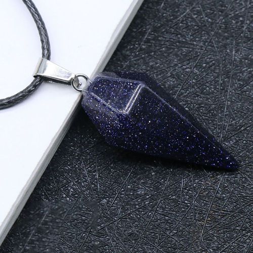 Collier Pendentif En Pierre Naturelle Pour Femme, Obsidienne, Yste D'atterrissage, Opale, Cne Hexagonal, Pendule Vintage, Pierre Prcieuse, Taille 14,5x30mm, Nouveau, 2022