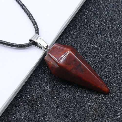 Collier Pendentif En Pierre Naturelle Pour Femme, Obsidienne, Yste D'atterrissage, Opale, Cne Hexagonal, Pendule Vintage, Pierre Prcieuse, Taille 14,5x30mm, Nouveau, 2022