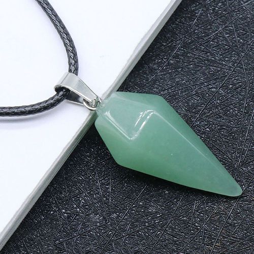 Collier Pendentif En Pierre Naturelle Pour Femme, Obsidienne, Yste D'atterrissage, Opale, Cne Hexagonal, Pendule Vintage, Pierre Prcieuse, Taille 14,5x30mm, Nouveau, 2022