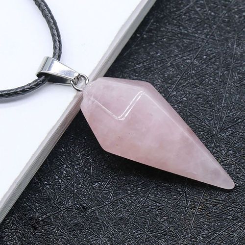 Collier Pendentif En Pierre Naturelle Pour Femme, Obsidienne, Yste D'atterrissage, Opale, Cne Hexagonal, Pendule Vintage, Pierre Prcieuse, Taille 14,5x30mm, Nouveau, 2022