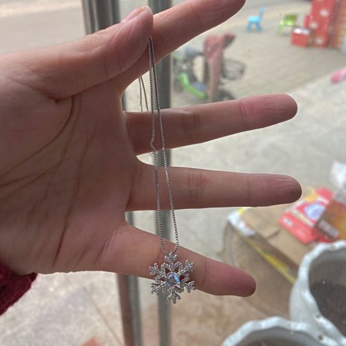 Collier Pendentif Flocon De Neige En Pierre De Lune Bleue, Chane Clavicule  La Mode, Cadeau Pour Meilleure Amie, Pour Femmes