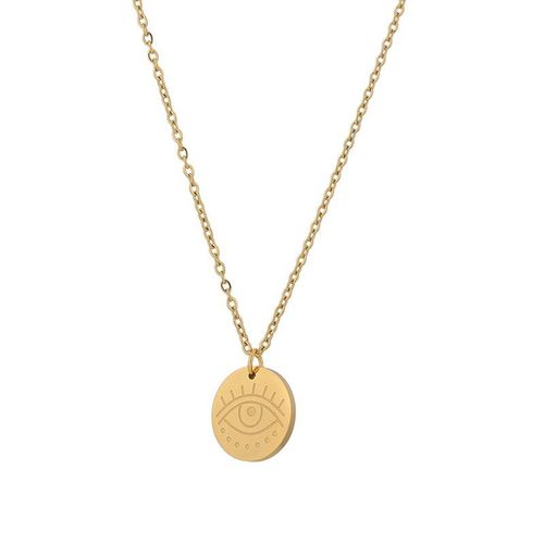 Collier Pendentif Il Rond En Or Pour Femmes, Bijou Simple En Acier Inoxydable, Chane De Dclaration, Cadeau, Nouveau