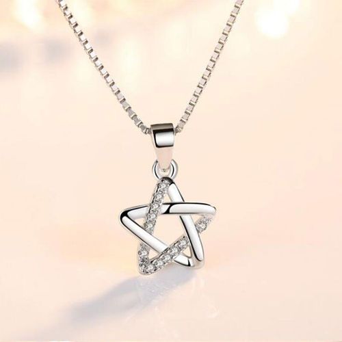 Collier Pendentif Pentagramme Creux En Argent Sterling 925 Pour Femmes, Bijoux En Zircon, Breloque  La Mode, Cadeaux, S-N204