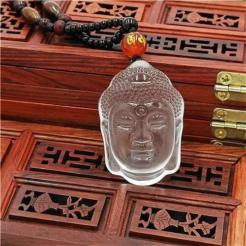Collier Pendentif Tte De Bouddha En Cristal Naturel Blanc Jaune, Bijoux  La Mode, Breloque Bouddhiste Reiki, Amulette Sculpte, Cadeaux Pour Femmes Et Hommes