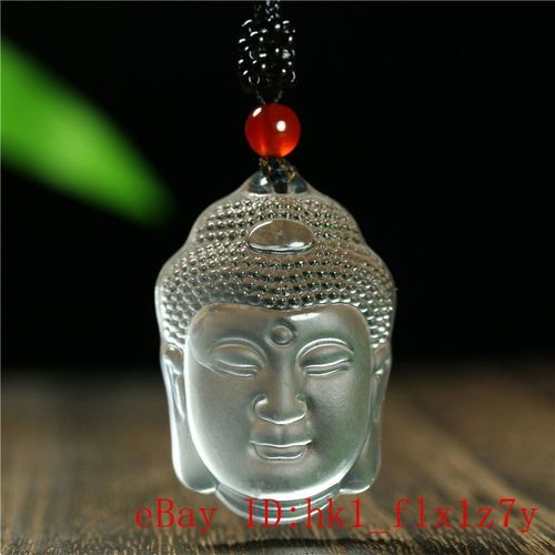 Collier Pendentif Tte De Bouddha Sculpt En Cristal Naturel Blanc Et Jaune Rose, Bijoux, Breloque Aura Amulette, Cadeau Pour Hommes, Chane De Chandail