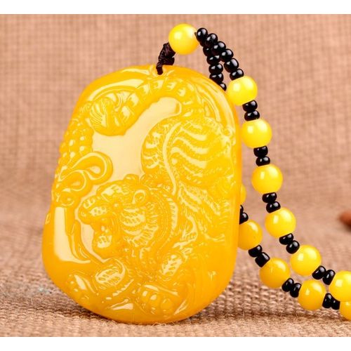 Collier Pendentif Tigre Du Zodiaque En Jade Jaune Chinois, Bijoux  Breloques, Accessoires De Mode, Sculpt  La Main, Amulette Porte-Bonheur Pour Homme Et Femme, Nouveau