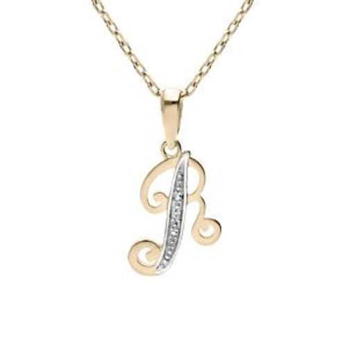 Collier Plaqu Or Pendentif Initiale R Oxydes Blancs Sertis 42+3cm