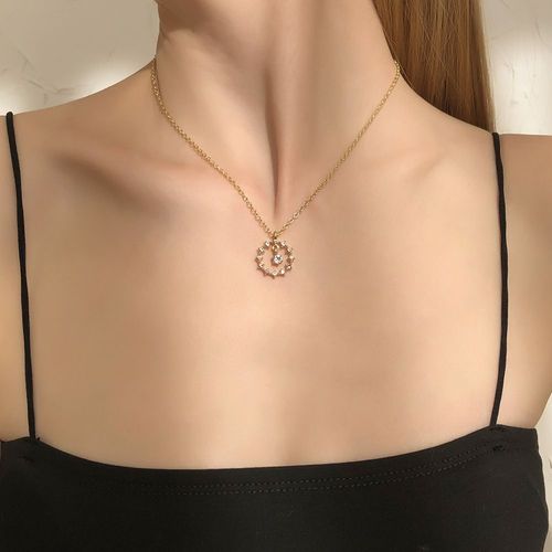Collier Ring Strass Short Chain Single Layer Micro - Embedded Collier