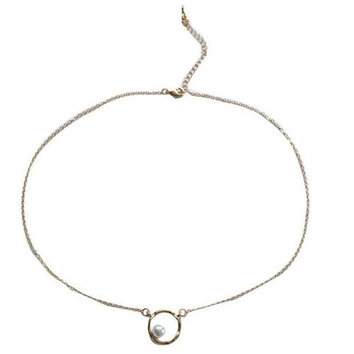 Collier Rond Gomtrique Pour Femmes, Design Simple, lgant, Perle, Clavicule, Dor,  La Mode, Bijoux De Fte