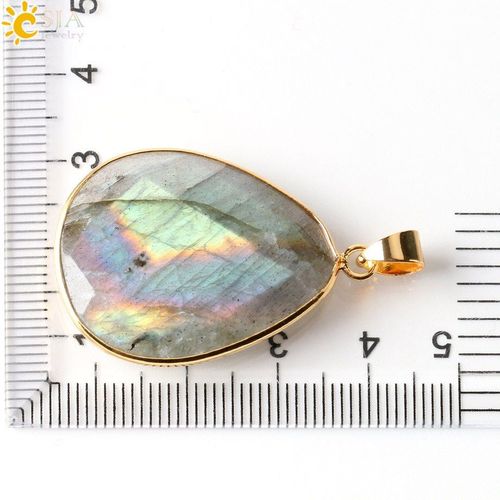 Collier Triangle Avec Pendentifs En Pierre De Lune Naturelle, Spectrolite, Labradorite, Goutte D'eau, Chane De Couleur Or, Bijoux Multicolores E388
