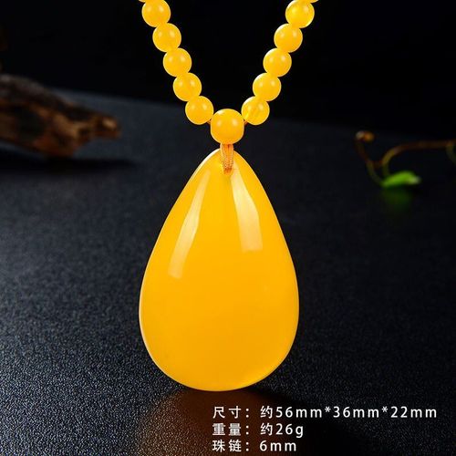 Colliers  Pendentif En Ambre Naturel De La Baltique Pour Femmes, Huile De Poulet, Cire D'abeille Jaune, Chane De Pull Goutte D'eau