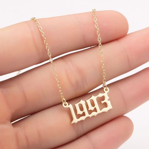 Colliers Avec Numros Uniques Pendentif Rvs, Chane Suspendue Avec Conception Unique D'anniversaire 1985 2017, Bijoux  La Mode