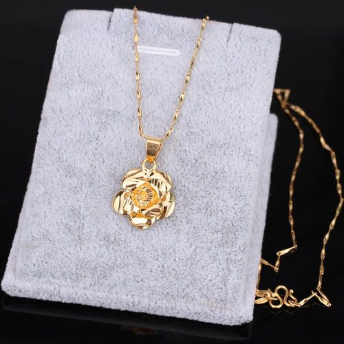 Colliers De Dclaration De Fleurs Dlicates Pour Femmes, Pendentifs Ras De Cou, Chane En Or Jaune 24k Rempli De Bijoux pais