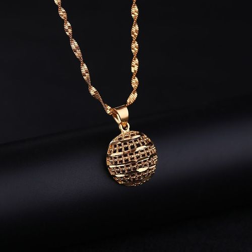 Colliers De Dclaration Hmisphre Pour Femmes, Pendentifs Ras De Cou, Chane Ondule, En Or Jaune 24k Rempli De Bijoux pais