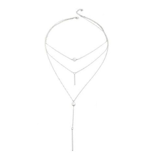 Colliers Multicouches En Acier Inoxydable Pour Femmes, Pendentif  Petits Points, Tendance