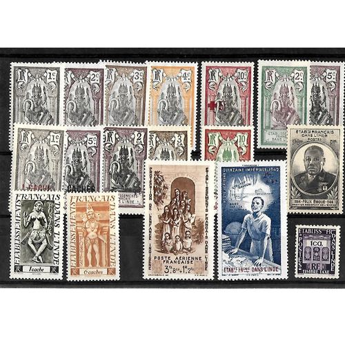 Colonie-Inde-Lot De 18 Timbres Neufs Et Avec Traces De Charnires