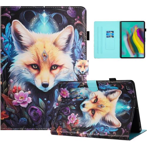 Color En Pu De Coque Samsung Galaxy Tab S5e 2019 10.5 Pouce, Color Et Joli Motif, tui  Rabat Pour Tablette Tab S5e/Sm-T720 Avec Support Adapt Aux Films, Renard[Coq5188117]