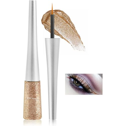 Colorful Glitter Eyeliner Liquid Shimmer Eyeliner Waterproof Metallic Eyeliner Smudge-Proof Convient Aux Femmes, 1 Pcs