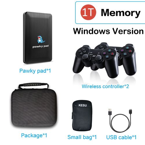 Combinaison 1t - Disque Dur Hdd 2t Pour Cube G/Saturn/Ps2/Naomi, Console De Jeu Vido Rtro Portable 4k 3d, Avec Plus De 60000 Jeux Pour Pc Sous Windows