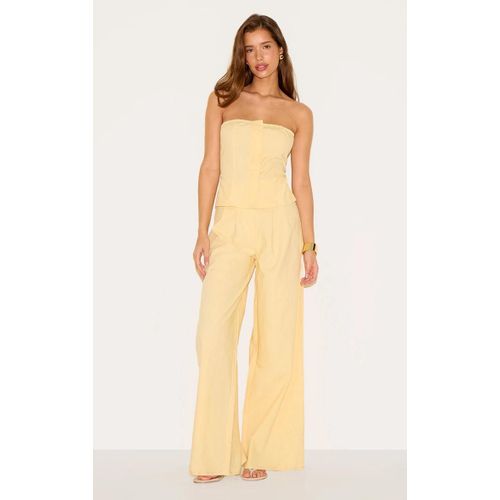 Combinaison Bustier De Tailleur Large En Effet Lin Mlang Jaune Citron, Jaune Citron
