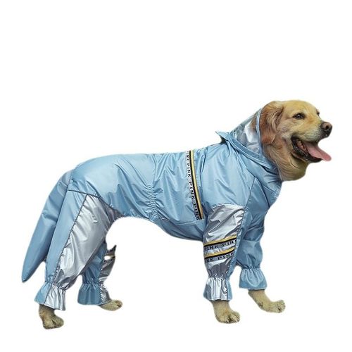Combinaison Impermable Pour Grands Chiens 3xl   7xl,Combinaison Avec Queue,Avec Bandes Rflchissantes,Trou De Remorquage,Veste Impermable Labrador - Type Blue-4xl