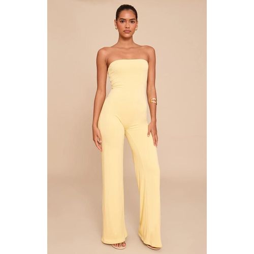Combinaison Large Bustier En Jersey Doubl Jaune Citron  Contours, Jaune Citron