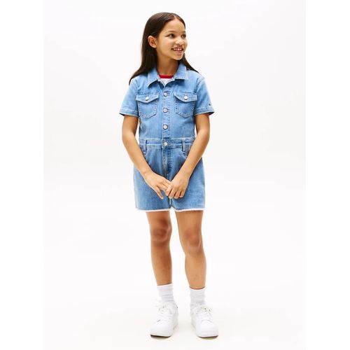 Combishort  Cinq Poches En Denim Denim Jumpsuit/Drapey - 128 Cm